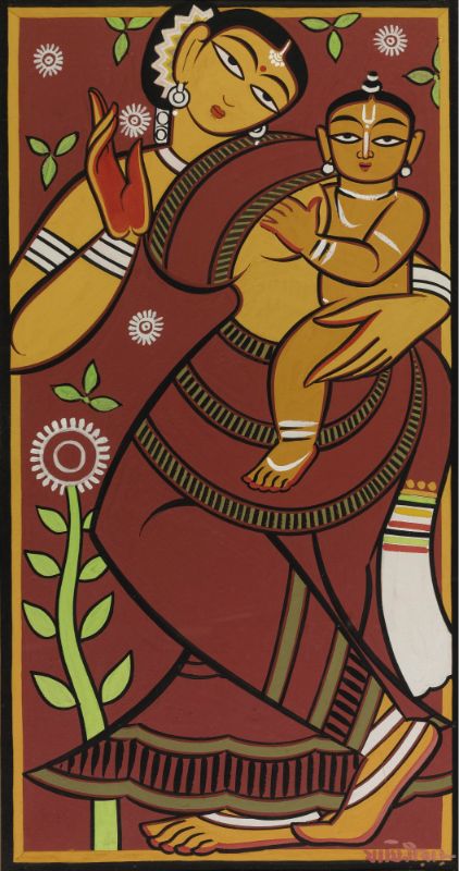 Mother and Child by Jamini Roy – Inspicanvas - Main Image