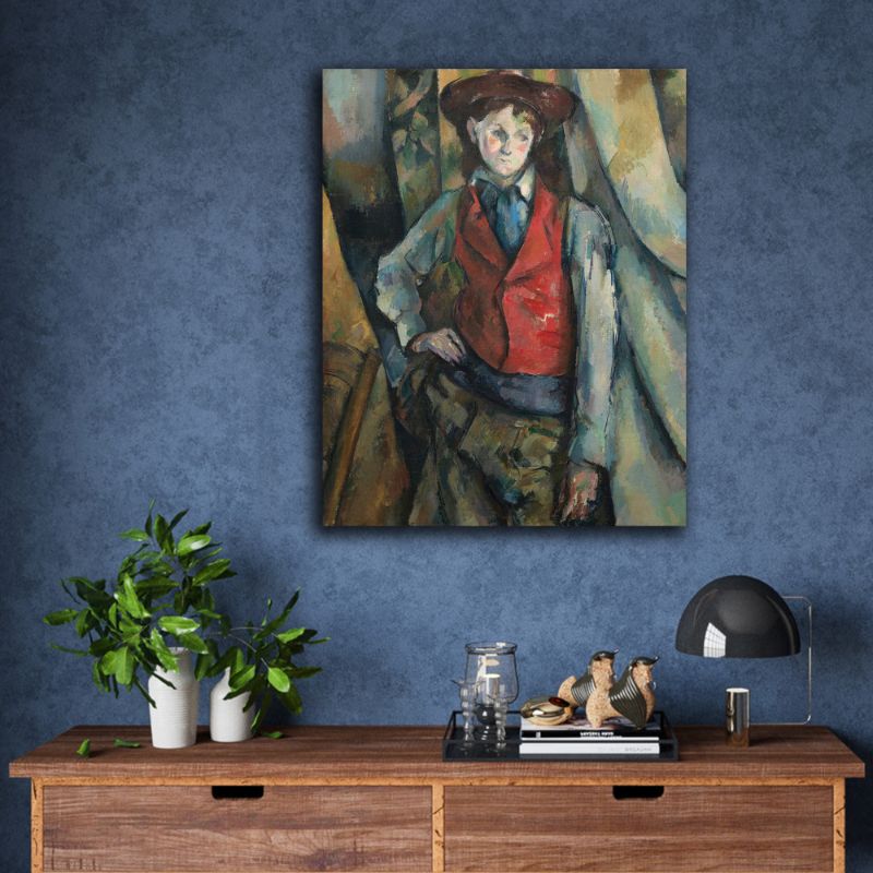 Le Garçon au gilet rouge by Paul Cezanne – Inspicanvas - Main Image