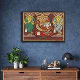 Parvathi And Ganesh With Attendants by Jamini Roy