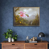 Floral Painting - Orchid and Hummingbird near a Mountain Waterfall by Martin Johnson Heade