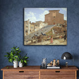 The Marble Steps leading up to the Church of Santa Maria in Aracoeli in Rome by Christoffer Wilhelm Eckersberg