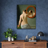 Woman in front of a mirror by Christoffer Wilhelm Eckersberg
