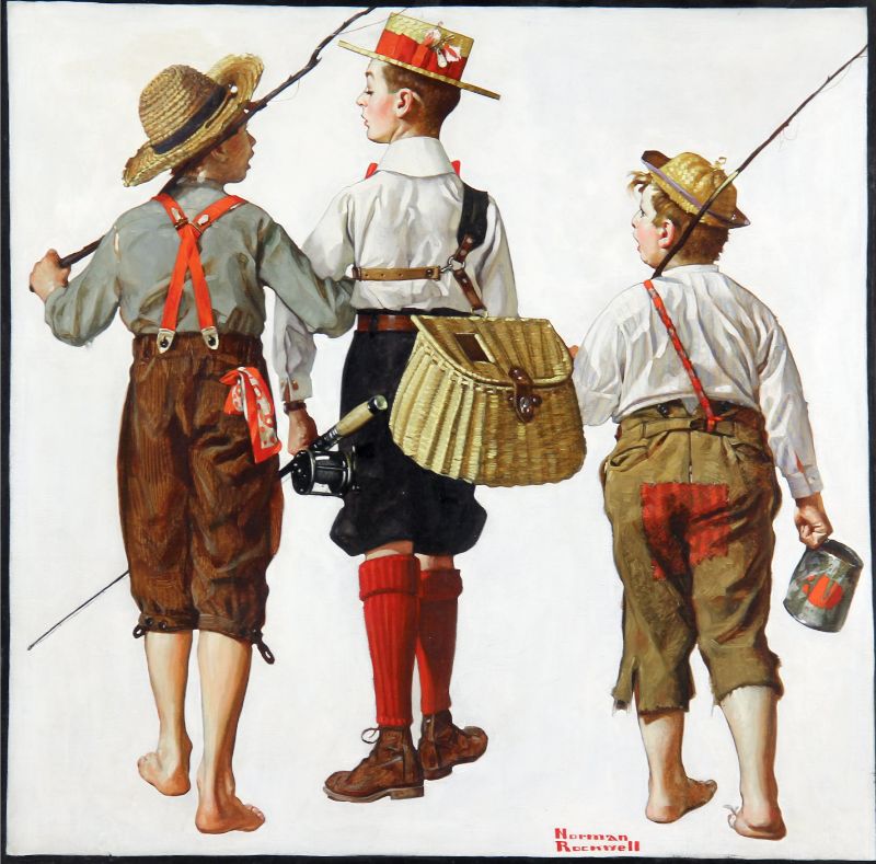 Fishing Trip, They_ll Be Coming Back Next Week by Norman Rockwell –  Inspicanvas