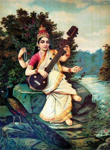 Saraswati  by Raja Ravi Varma
