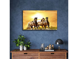 Horses Sunlight Running Painting