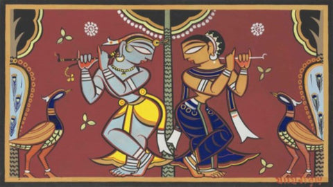 Krishna And Radha by Jamini Roy