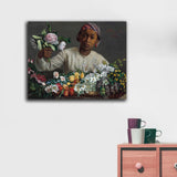 Black Woman with Peonies by Frederic Bazille