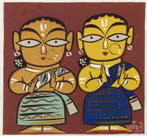 Two Women by Jamini Roy