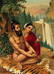 Menaka the nymph tempting the yogi, Viswamitra by Raja Ravi Varma
