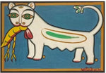 Cat and the Lobster by Jamini Roy