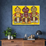 Three Drummers by Jamini Roy