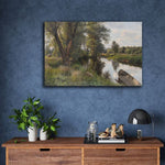 Summer Landscape Painting Summer Landscape with River Floodplain