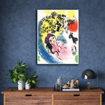 Lovers With Red Sun by Marc Chagall