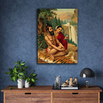 Menaka the nymph tempting the yogi, Viswamitra by Raja Ravi Varma