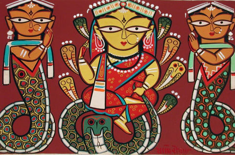 Manasa, the Snake Goddess by Jamini Roy