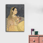 Indian Art Lady Holding a Cup and a Flower