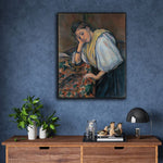 Young Italian Woman at a Table by Paul Cezanne