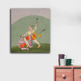 Ramayana Paintings Hanuman striking a demon