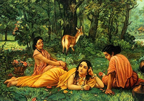 Shakuntala Patralekhan by Raja Ravi Varma