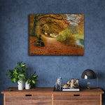 Autumn Landscape Painting Wooded Path in Autumn by Brendekilde