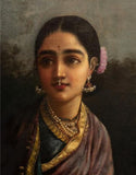 Radha in the Moonlight Portrait by Raja Ravi Varma