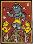 Krishna Dancing on the Serpent Kaliya by Jamini Roy