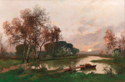 A Landscape on the Pond by Adolf Kaufmann