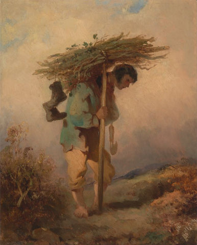 A Man Carrying Faggots by George Chinnery