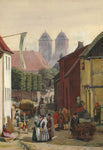 A Market Day in Viborg by Martinus Rørbye