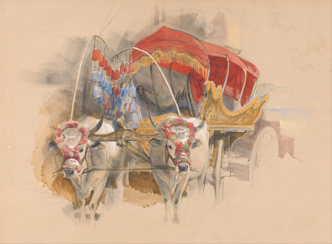A Turkish Araba Drawn by Two White Oxen Constantinople by John Frederick Lewis