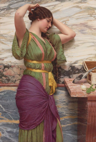 A fair reflection by John William Godward