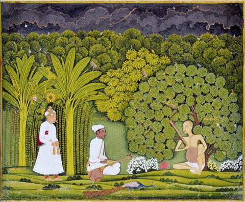 Indian Miniature - Akbar and Tansen visit Haridas