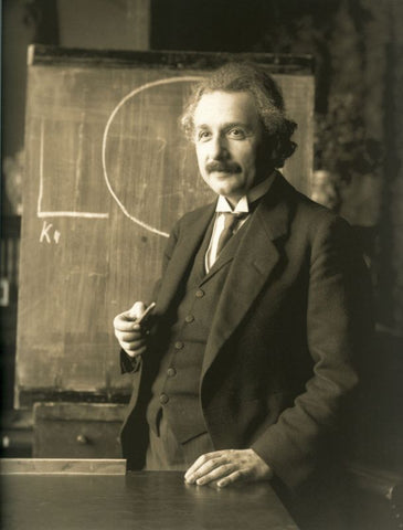 Albert Einstein during a lecture in Vienna Poster