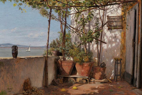 A loggia from Procida by Martinus Rørbye