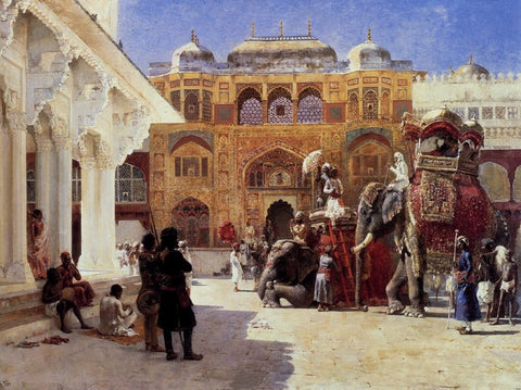 Arrival Of Prince Humbert The Rajah At The Palace Of Amber by Edwin Lord Weeks