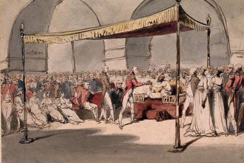 Arthur Wellesley being received in durbar at the Chepauk Palace Madras by George Chinnery