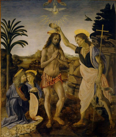 Baptism of Christ by Leonardo da Vinci