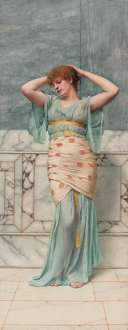 Beauty in a marble room by John William Godward