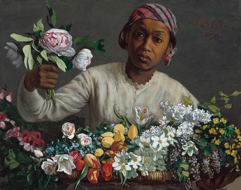 Black Woman with Peonies by Frederic Bazille