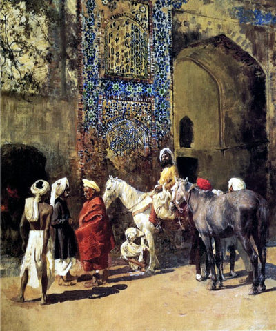 Blue Tiled Mosque At Delhi by Edwin Lord Weeks