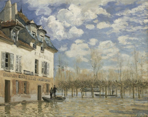 Boat in the Flood at Port Marly by Alfred Sisley