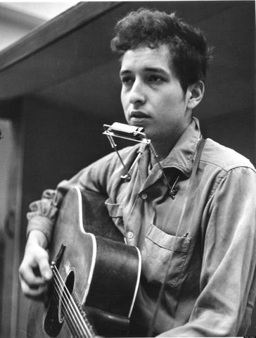Bob Dylan With his Guitar Poster