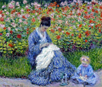 Camille Monet and a Child in the Artist’s Garden in Argenteuil by Claude Monet