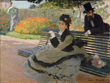 Camille Monet on a Bench by Claude Monet