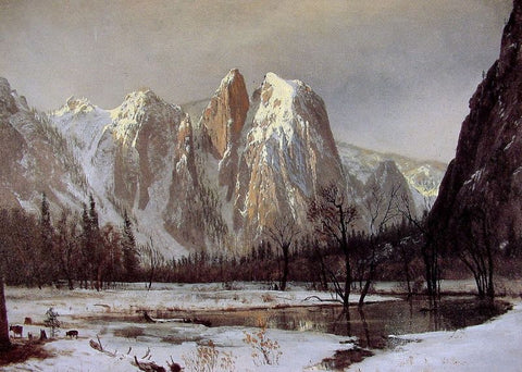Cathedral Rock, Yosemite Valley, California by Albert Bierstadt
