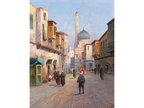 Cityscape Painting Oriental street scene by Karl Kaufmann