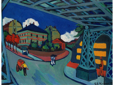 Cityscape Painting Railway Bridge by Ernst Ludwig Kirchner