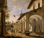 Courtyard of an Inn with Classical Ruins - Walters by Viviano Codazzi