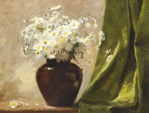 Daisies in a vase by Paul Fischer