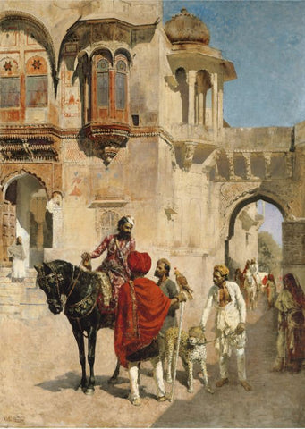 Departure for the Hunt in the Forecourt of a Palace of Jodhpore by Edwin Lord Weeks